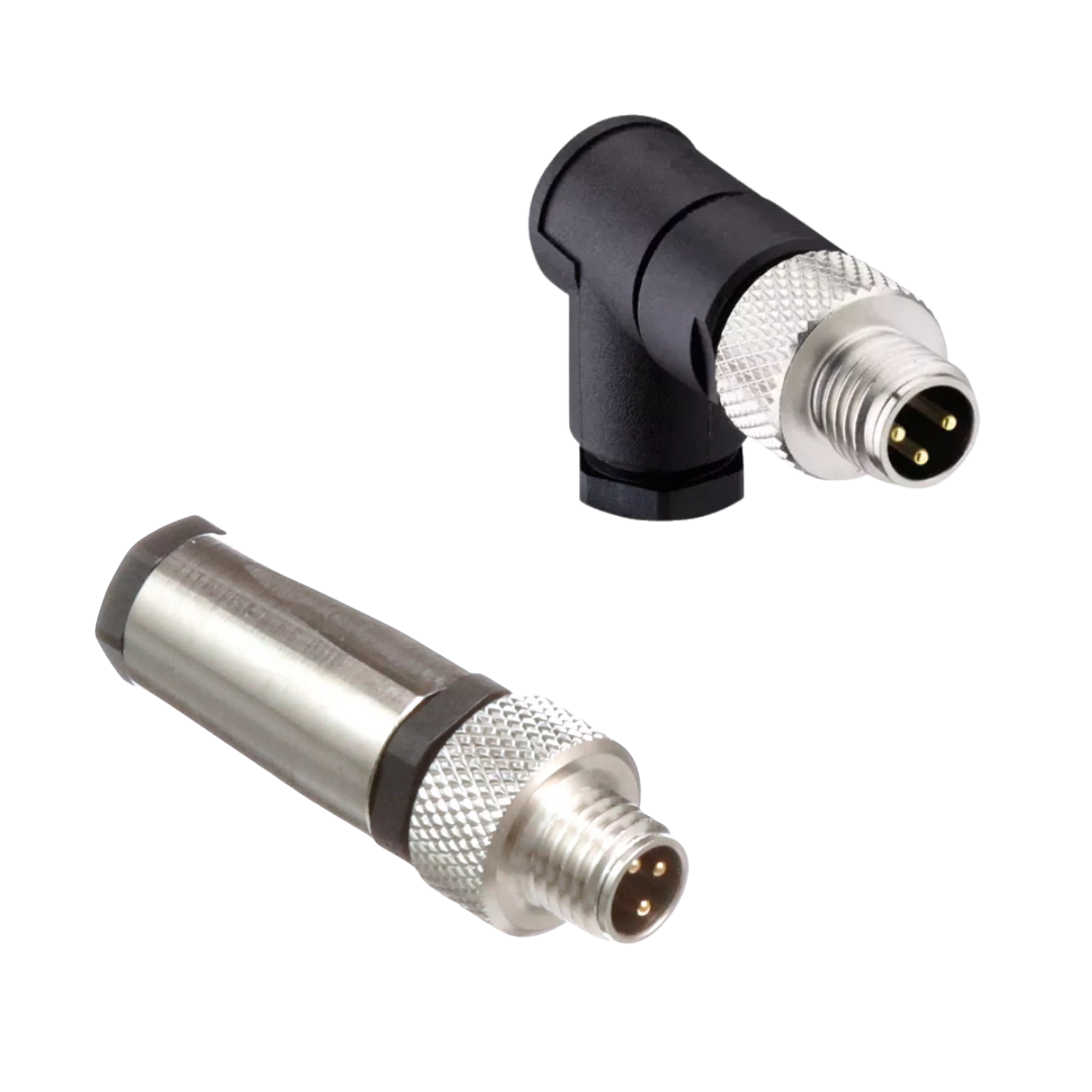 M8 A-coded 3 pole male field attachable